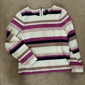LIKE NEW J.Crew seamed striped blouse top large L